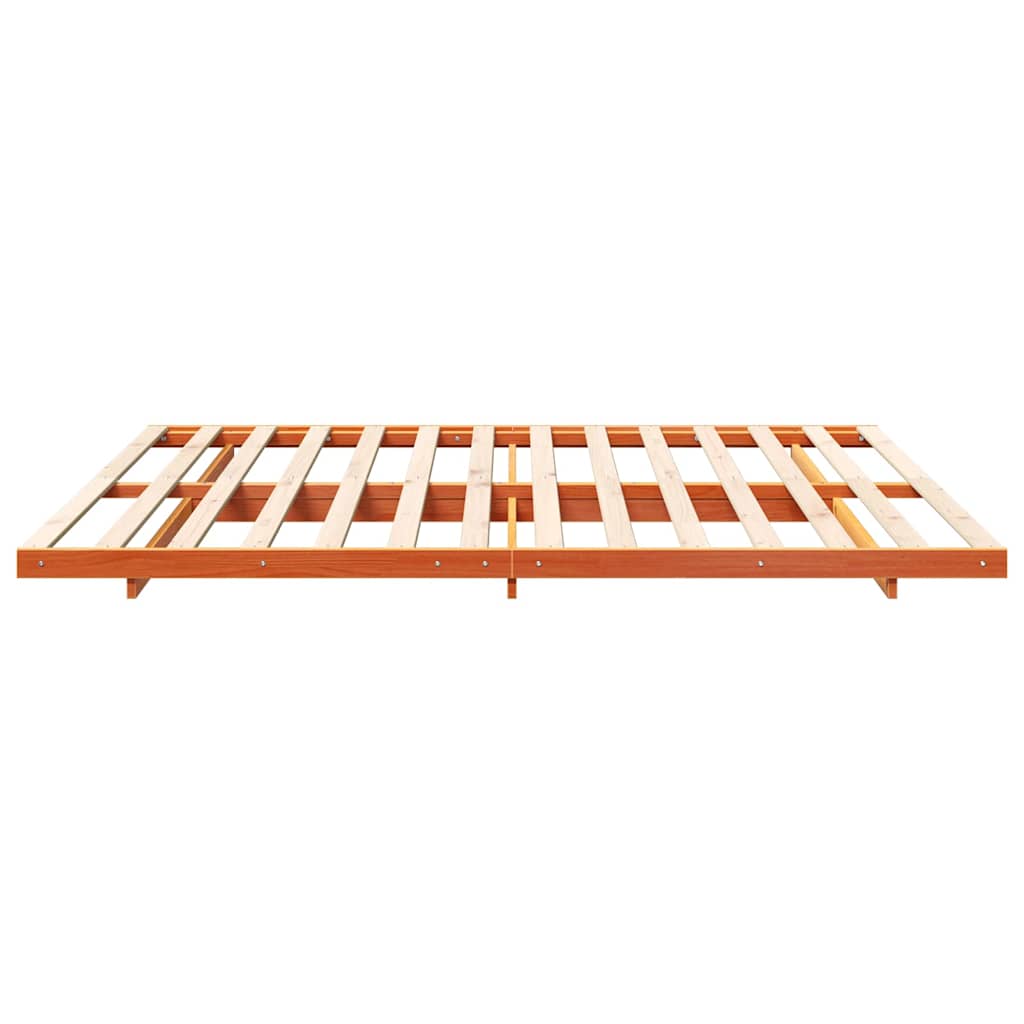 Sengestel Voks brun 200 x 210 cm Massiv fyrretræ