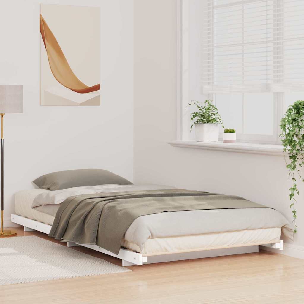 Sengestel Hvid 80 x 220 cm Massiv fyrretræ