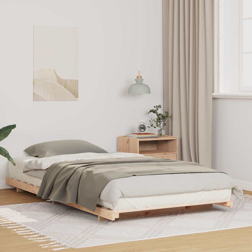 Sengestel Brun 90 x 220 cm Massiv fyrretræ