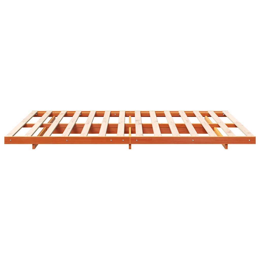 Sengestel Voks brun 140 x 220 cm Massiv fyrretræ