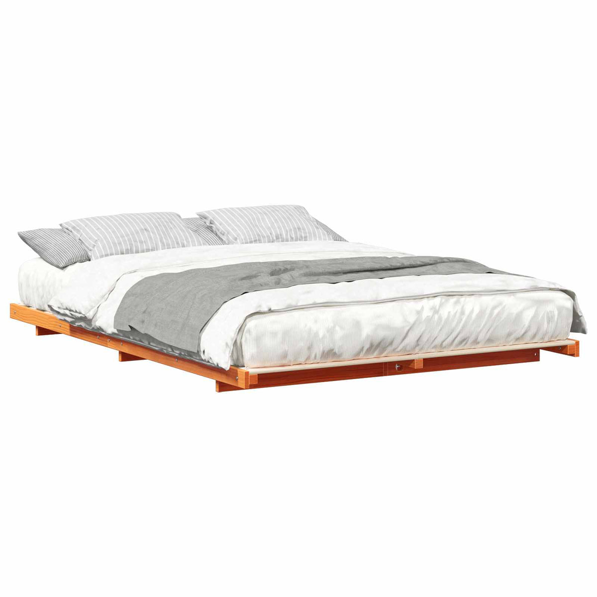 Sengestel Voks brun 160 x 220 cm Massiv fyrretræ