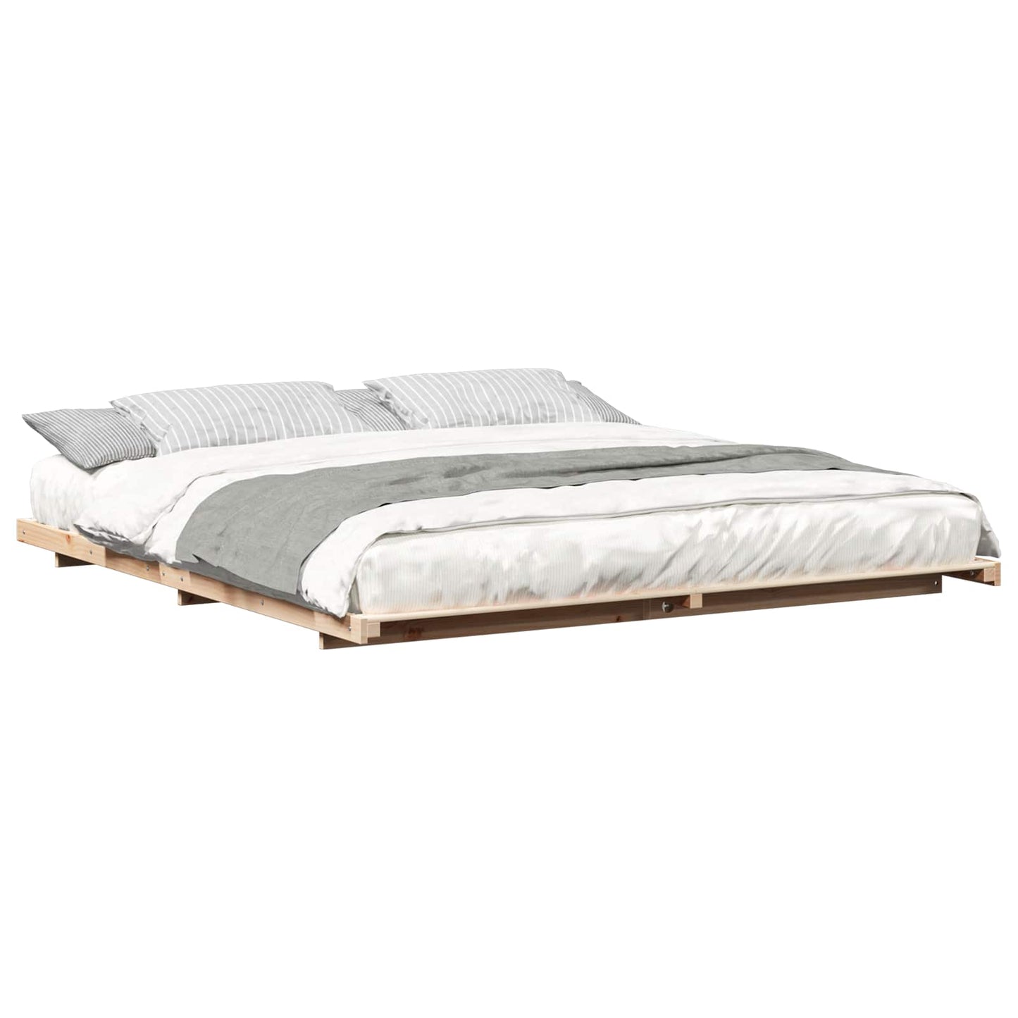 Sengestel Brun 180 x 220 cm Massiv fyrretræ