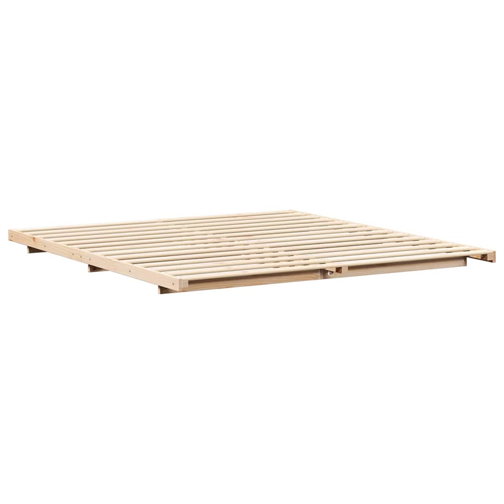 Sengestel Brun 200 x 220 cm Massiv fyrretræ