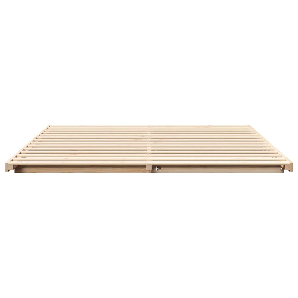 Sengestel Brun 200 x 220 cm Massiv fyrretræ