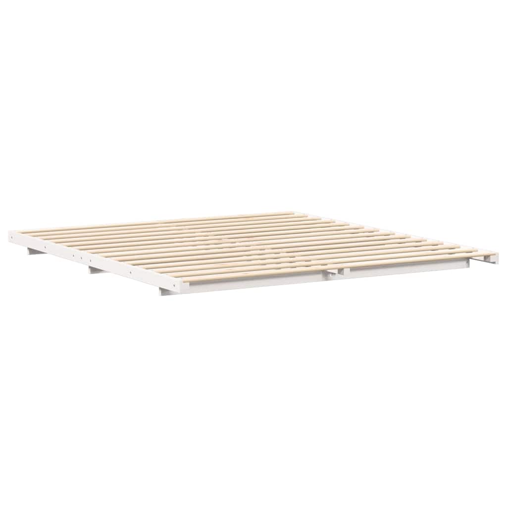 Sengestel Hvid 200 x 220 cm Massiv fyrretræ