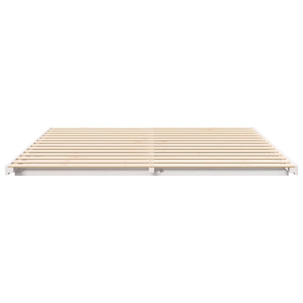 Sengestel Hvid 200 x 220 cm Massiv fyrretræ