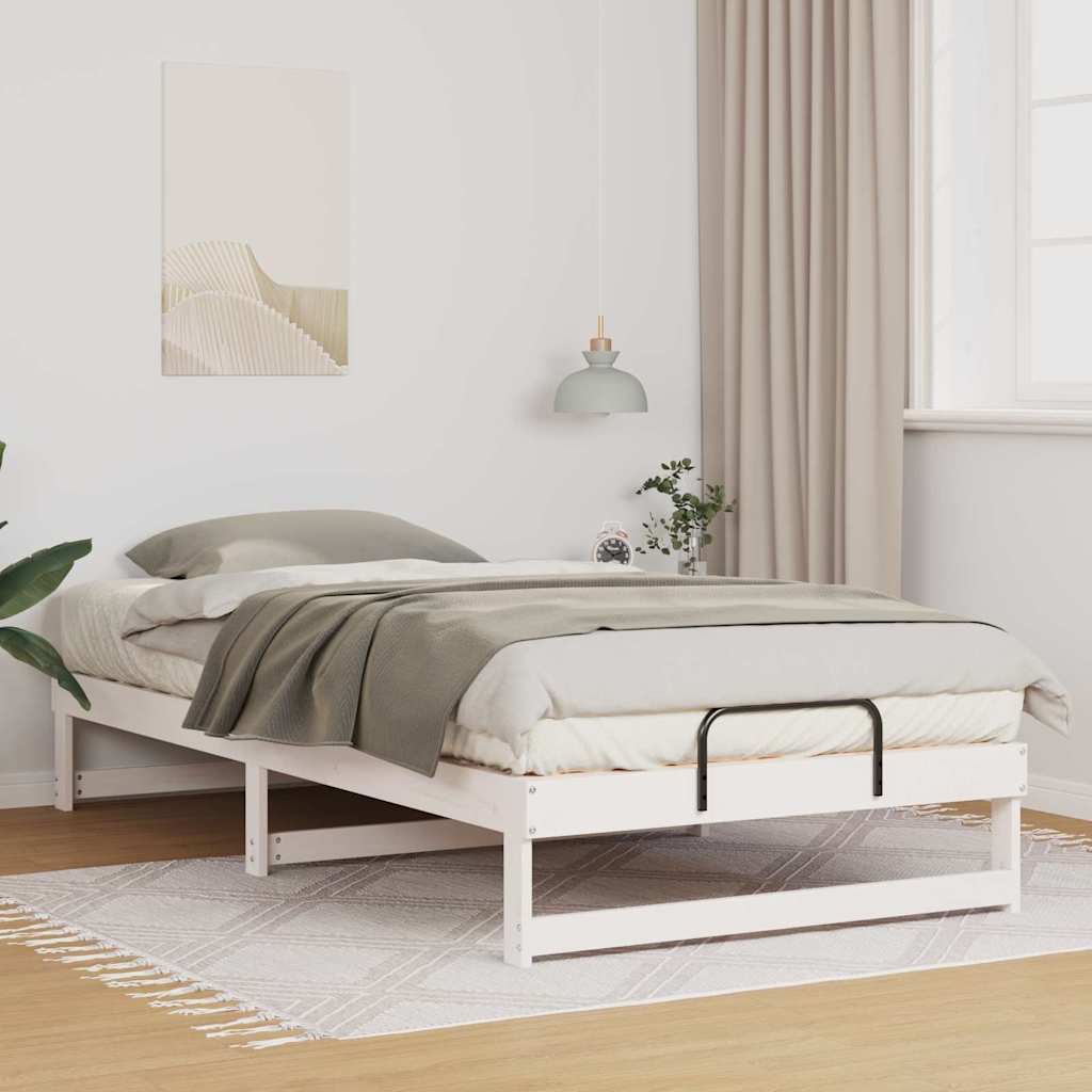 Sengestel Hvid 100 x 200 cm Massiv fyrretræ