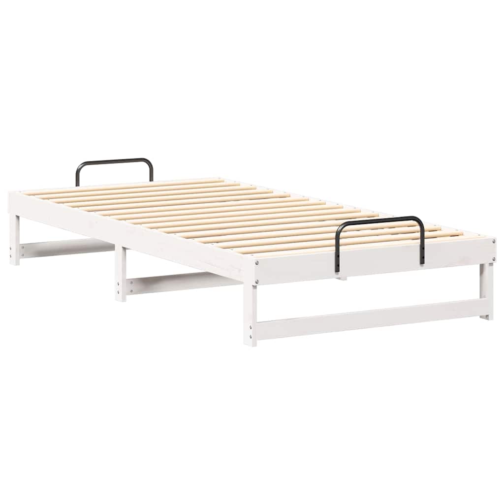 Sengestel Hvid 100 x 200 cm Massiv fyrretræ