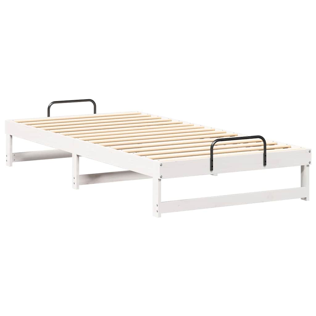 Sengestel Hvid 100 x 200 cm Massiv fyrretræ