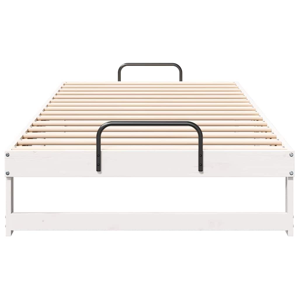 Sengestel Hvid 100 x 200 cm Massiv fyrretræ