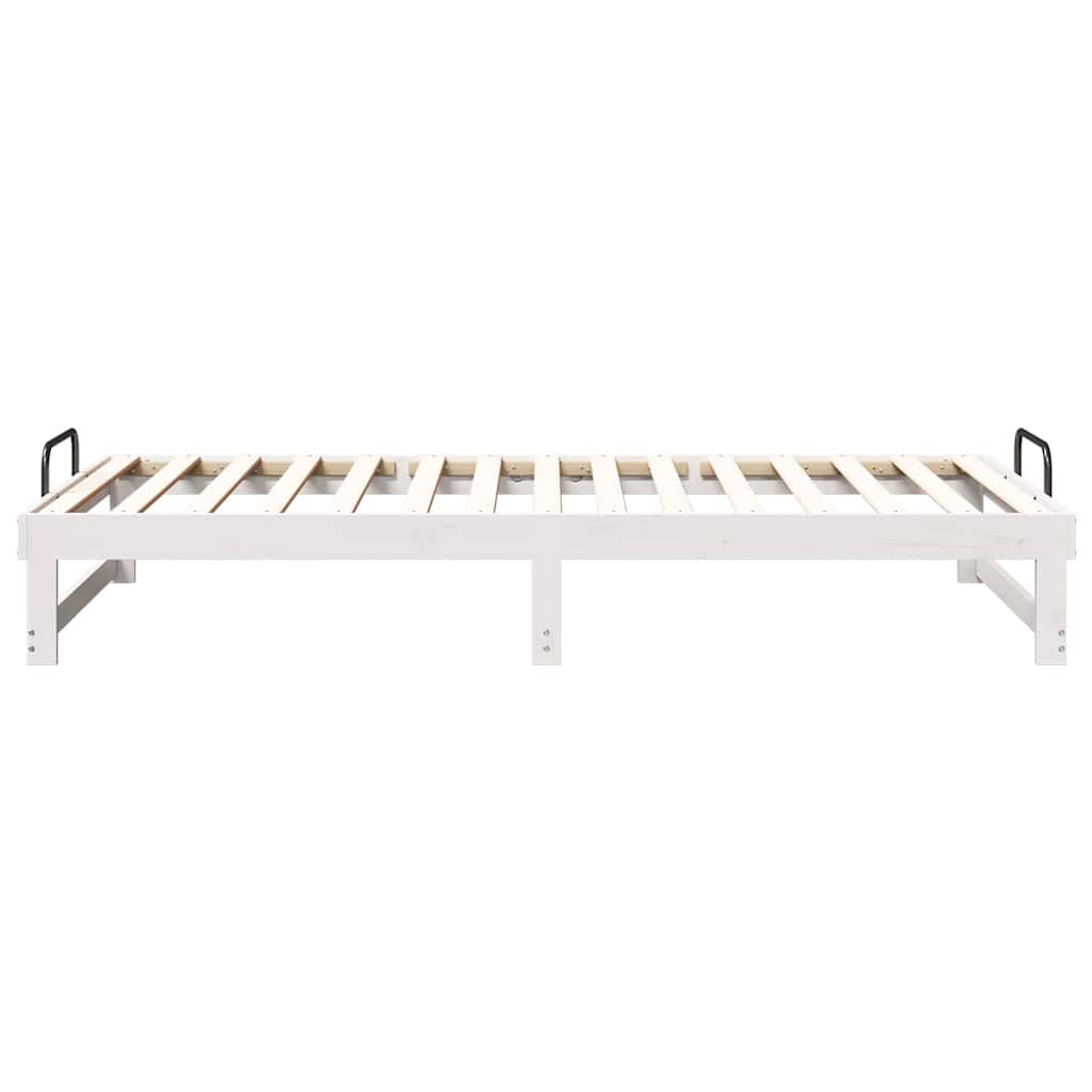Sengestel Hvid 100 x 200 cm Massiv fyrretræ