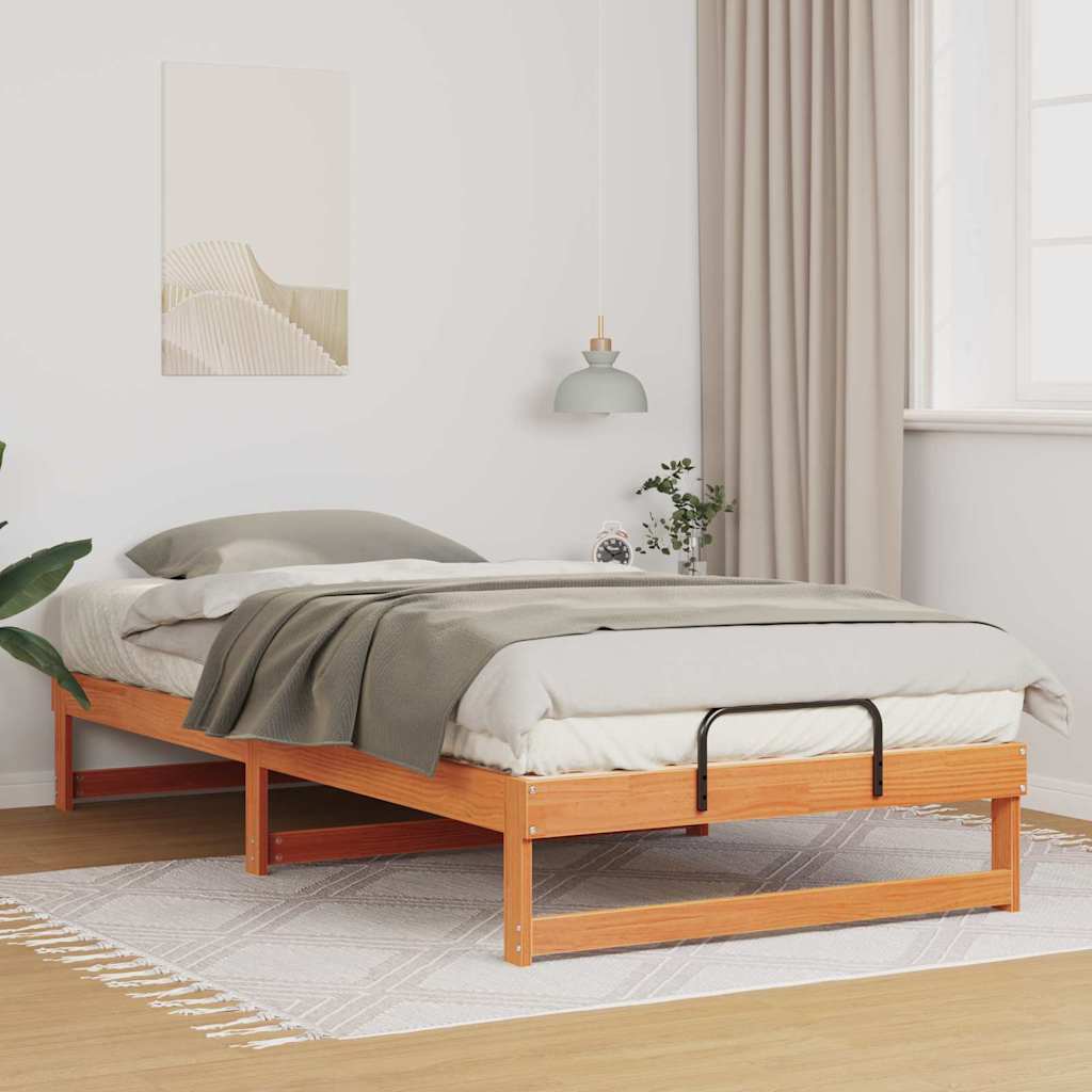 Sengestel Brun 100 x 200 cm Massiv fyrretræ