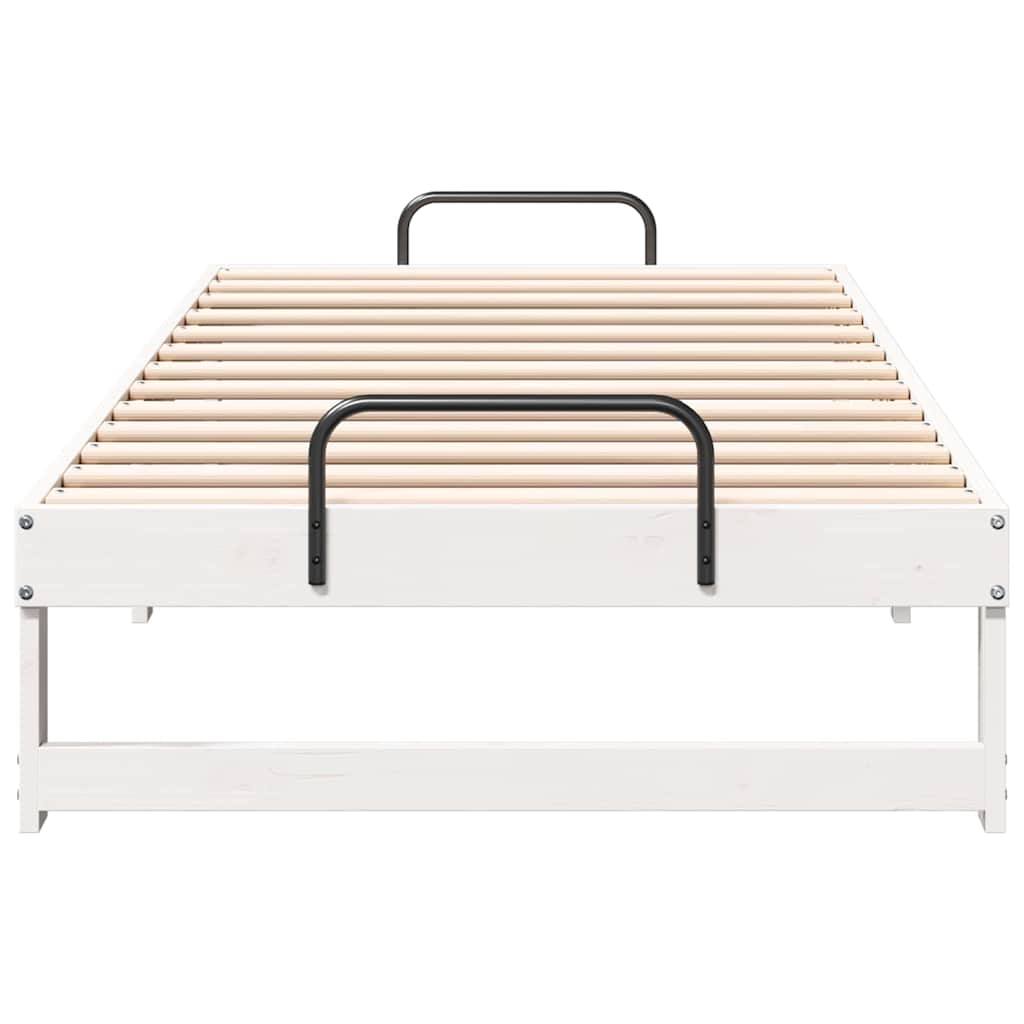 Sengestel Hvid 90 x 200 cm Massiv fyrretræ