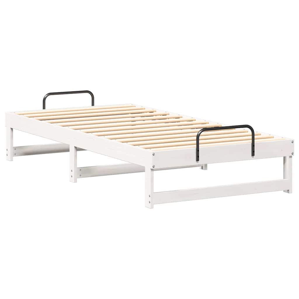 Sengestel Hvid 90 x 190 cm Massiv fyrretræ