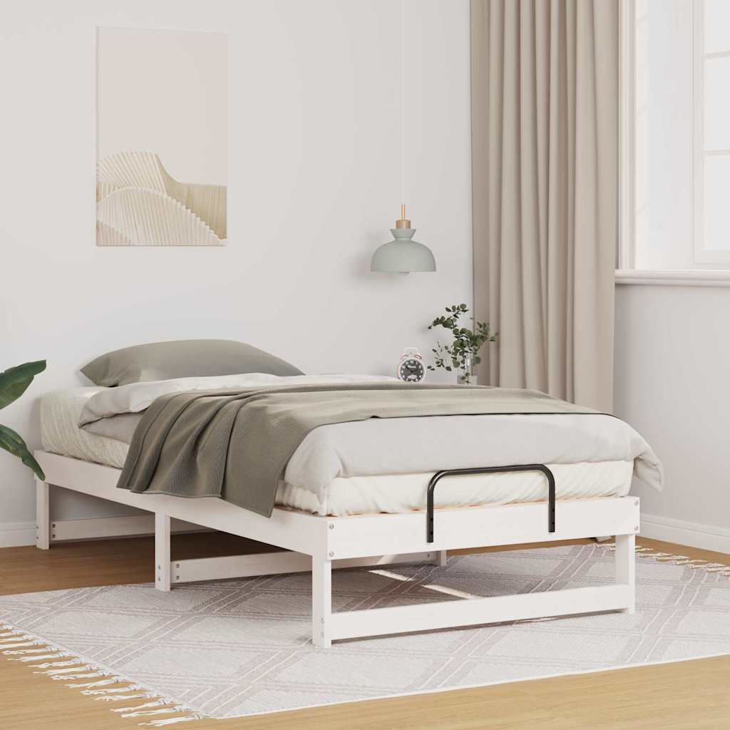 Sengestel Hvid 75 x 190 cm Massiv fyrretræ