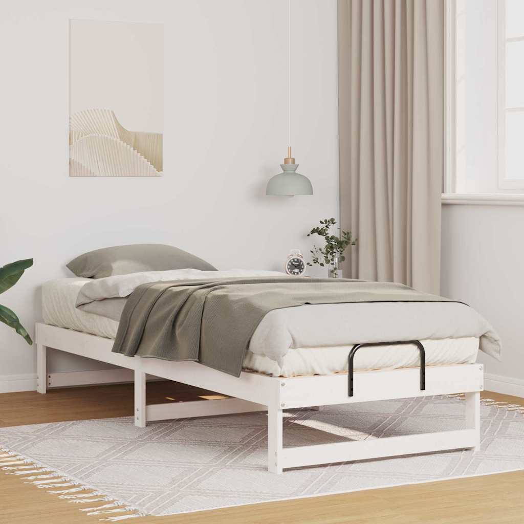 Sengestel Hvid 80 x 210 cm Massiv fyrretræ