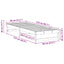 Sengestel Hvid 80 x 210 cm Massiv fyrretræ