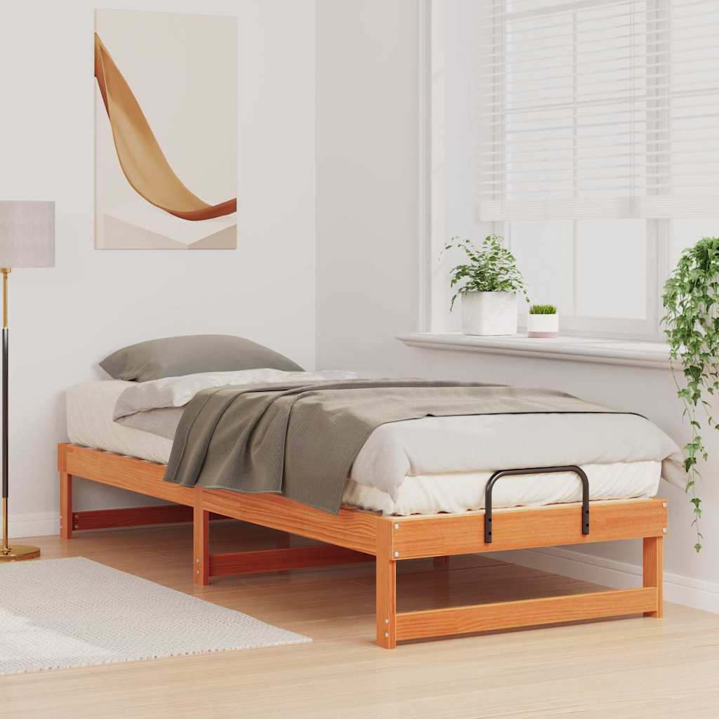 Sengestel Brun 80 x 210 cm Massiv fyrretræ