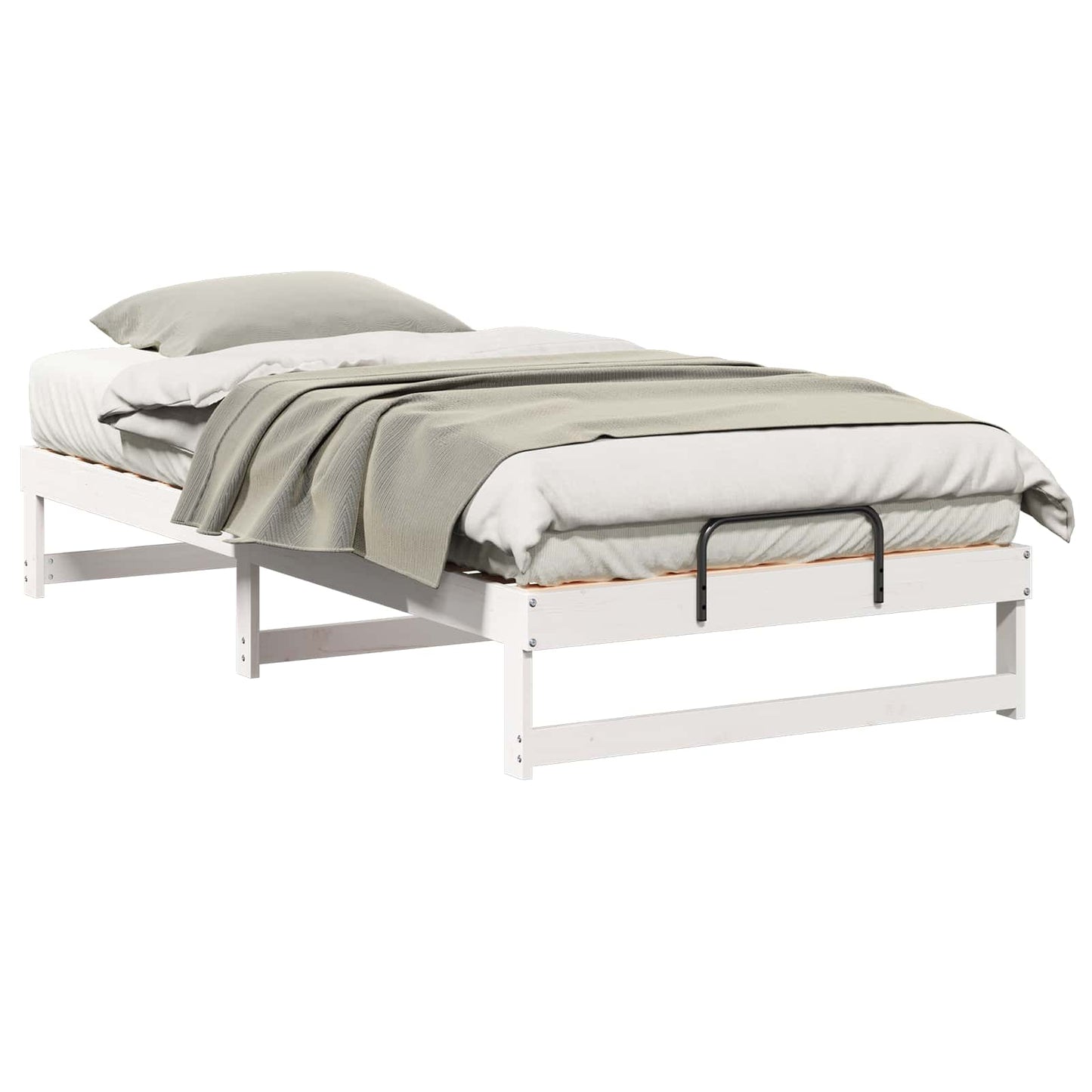 Sengestel Hvid 100 x 210 cm Massiv fyrretræ
