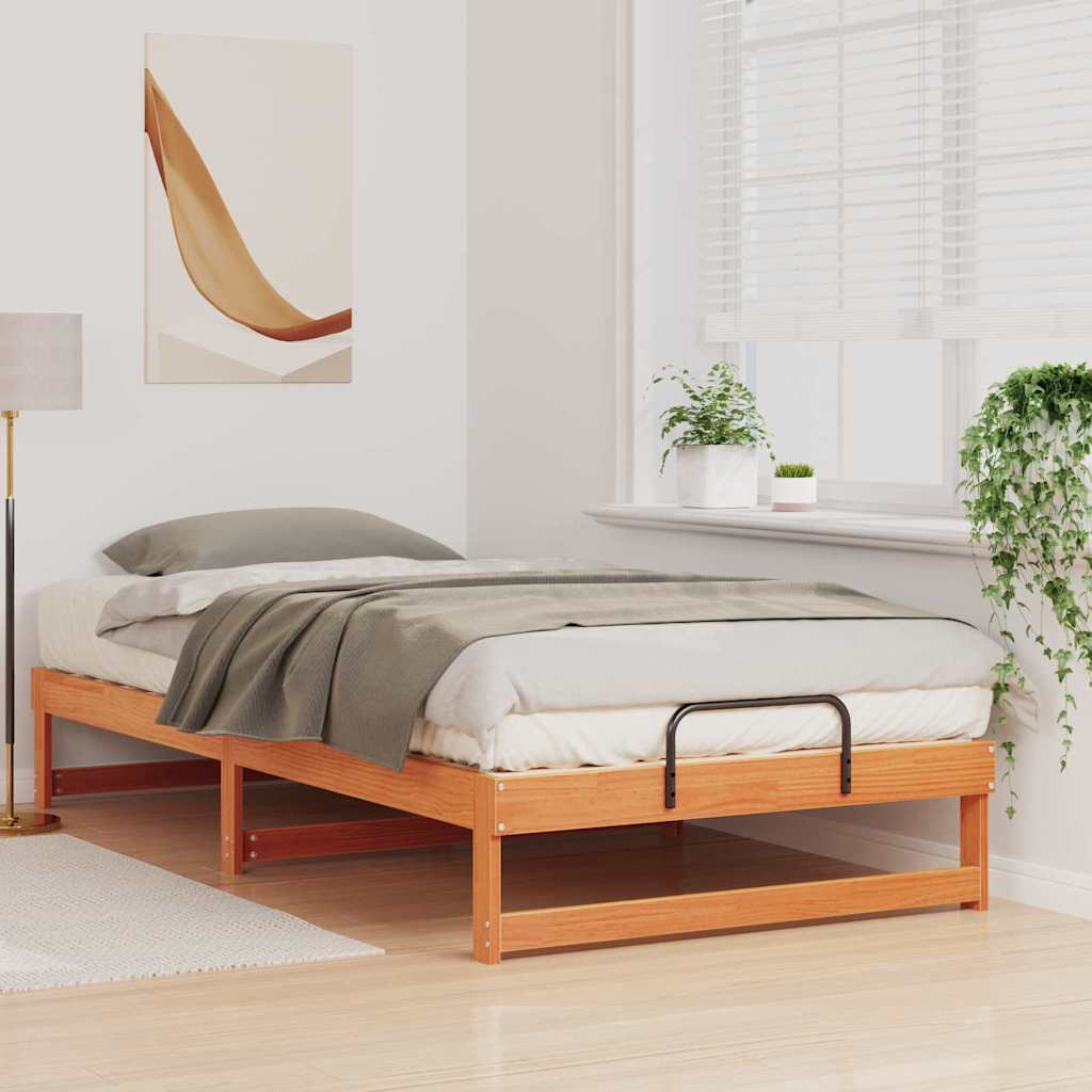 Sengestel Brun 100 x 210 cm Massiv fyrretræ