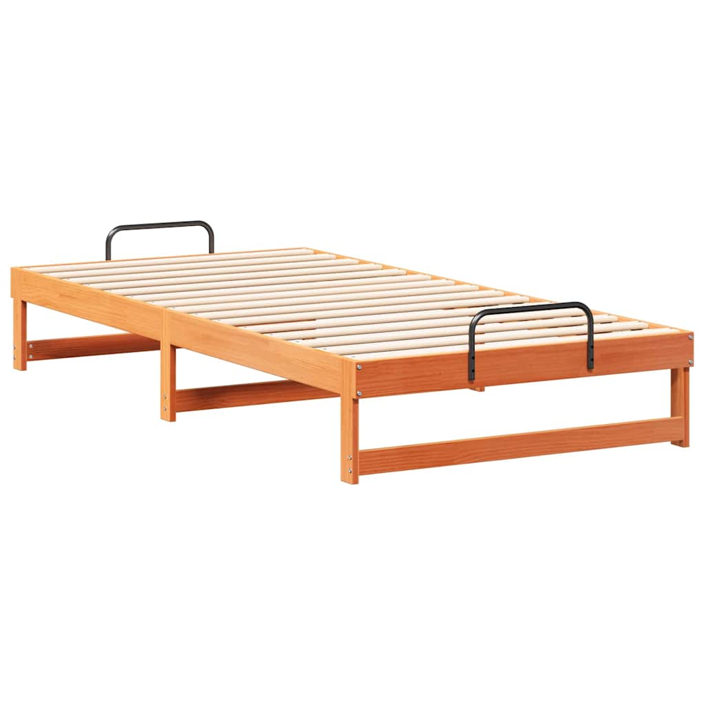Sengestel Brun 100 x 210 cm Massiv fyrretræ