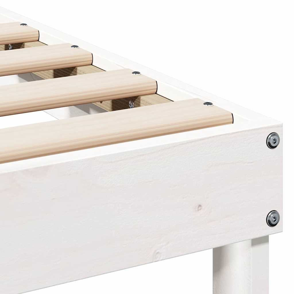 Sengestel Hvid 100 x 220 cm Massiv fyrretræ