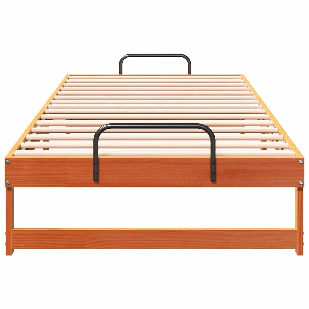 Sengestel Brun 100 x 220 cm Massiv fyrretræ