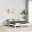 Sengestel med sideborde Hvid 140 x 210 cm Massiv fyrretræ