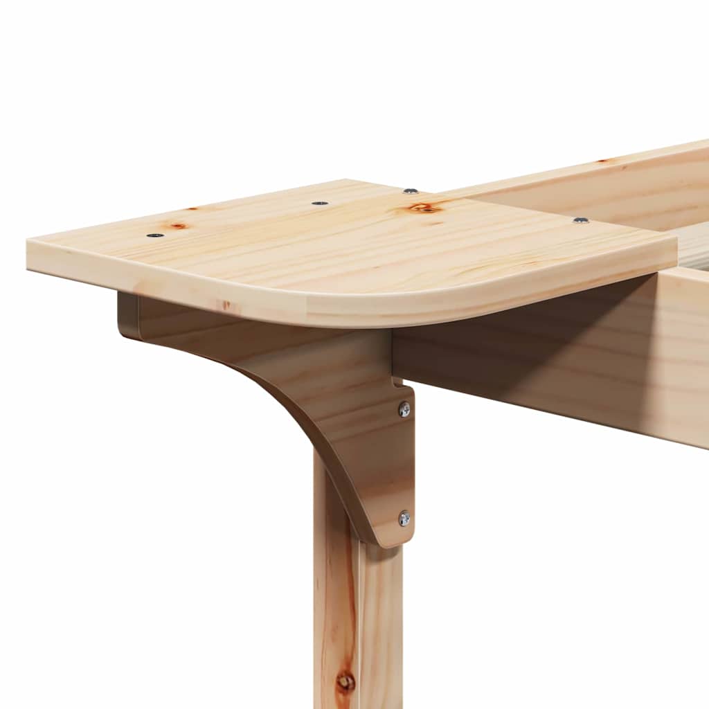 Sengestel med sideborde Naturfarvet 180 x 210 cm