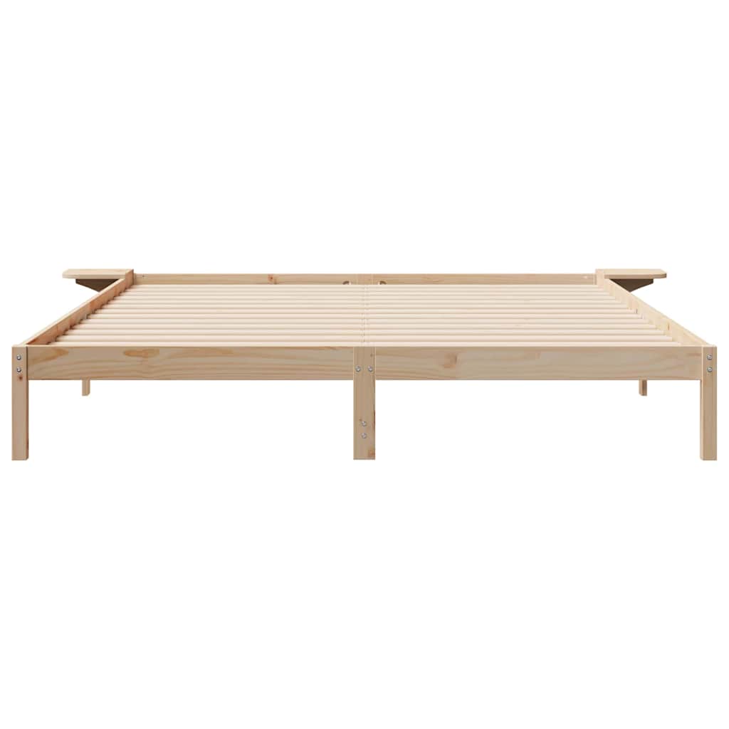 Sengestel med sideborde Naturfarvet 180 x 210 cm