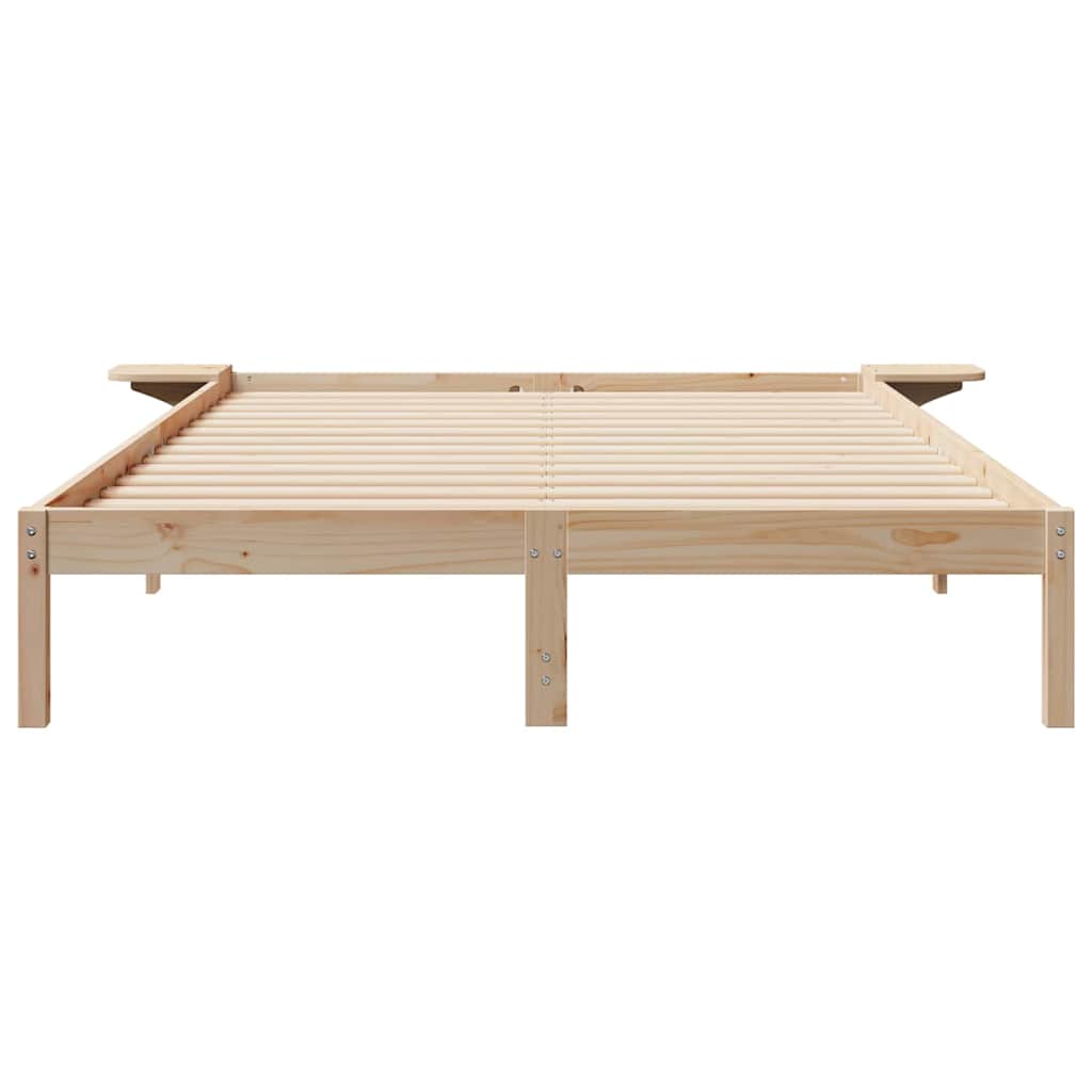 Sengestel med sideborde Naturfarvet 160 x 220 cm