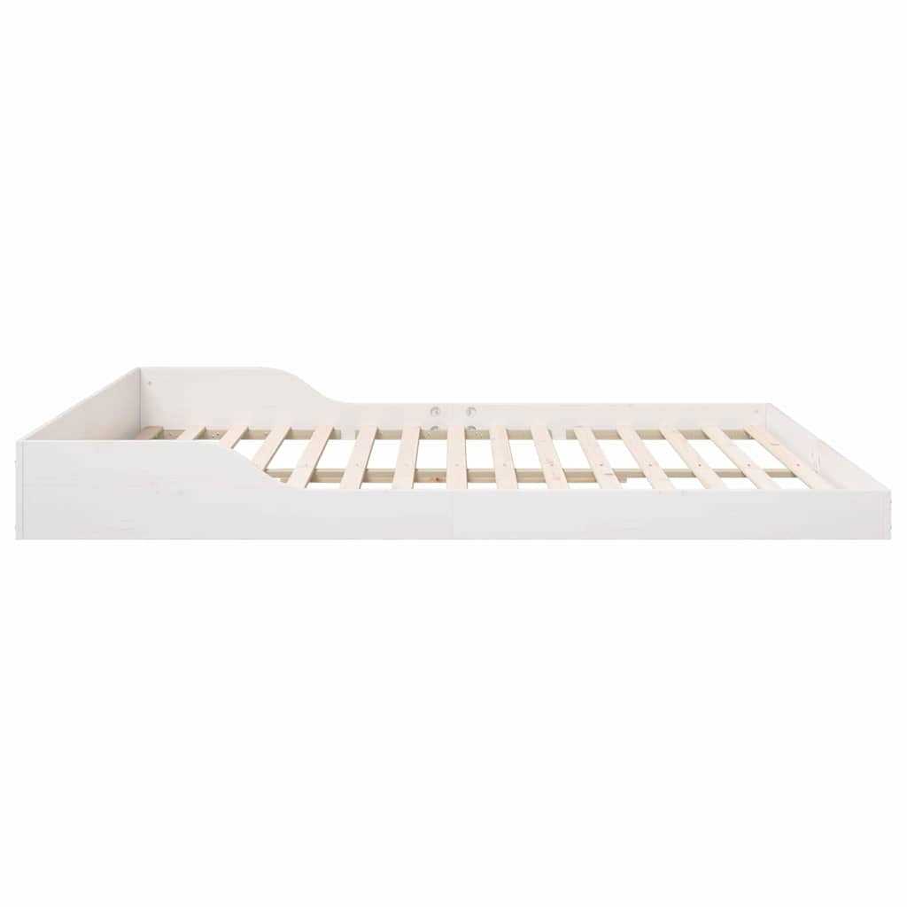 Sengestel Hvid 200 x 200 cm Massiv fyrretræ