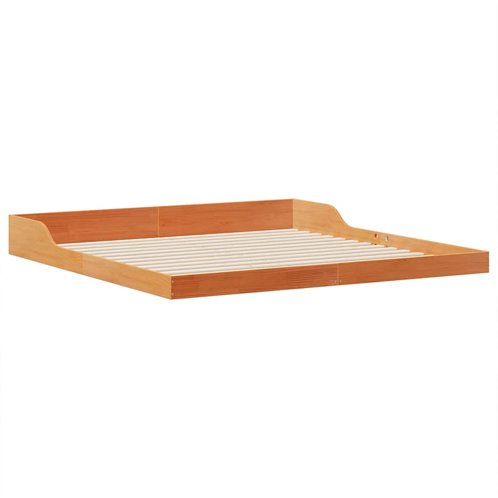 Sengestel Voks brun 200 x 200 cm Massiv fyrretræ
