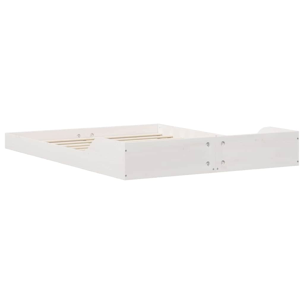 Sengestel Hvid 135 x 190 cm Massiv fyrretræ