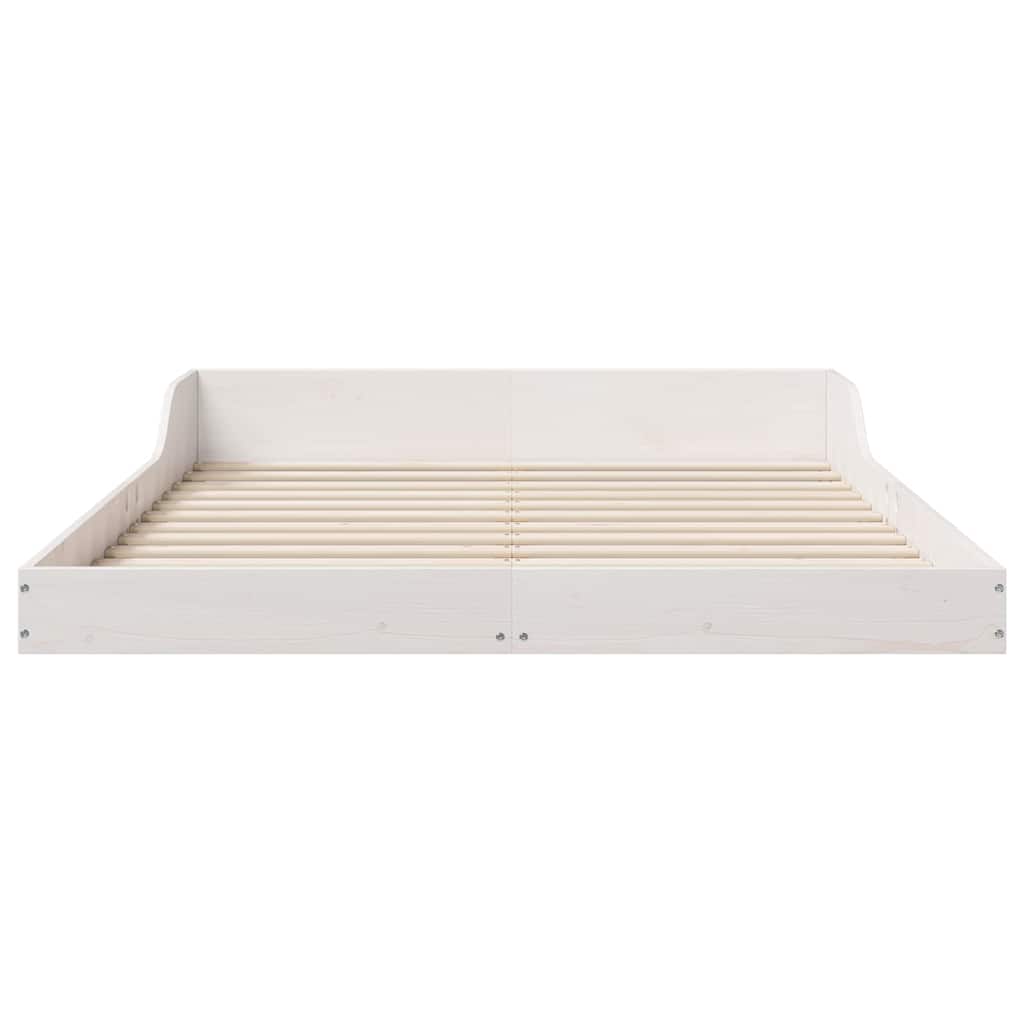 Sengestel Hvid 135 x 190 cm Massiv fyrretræ