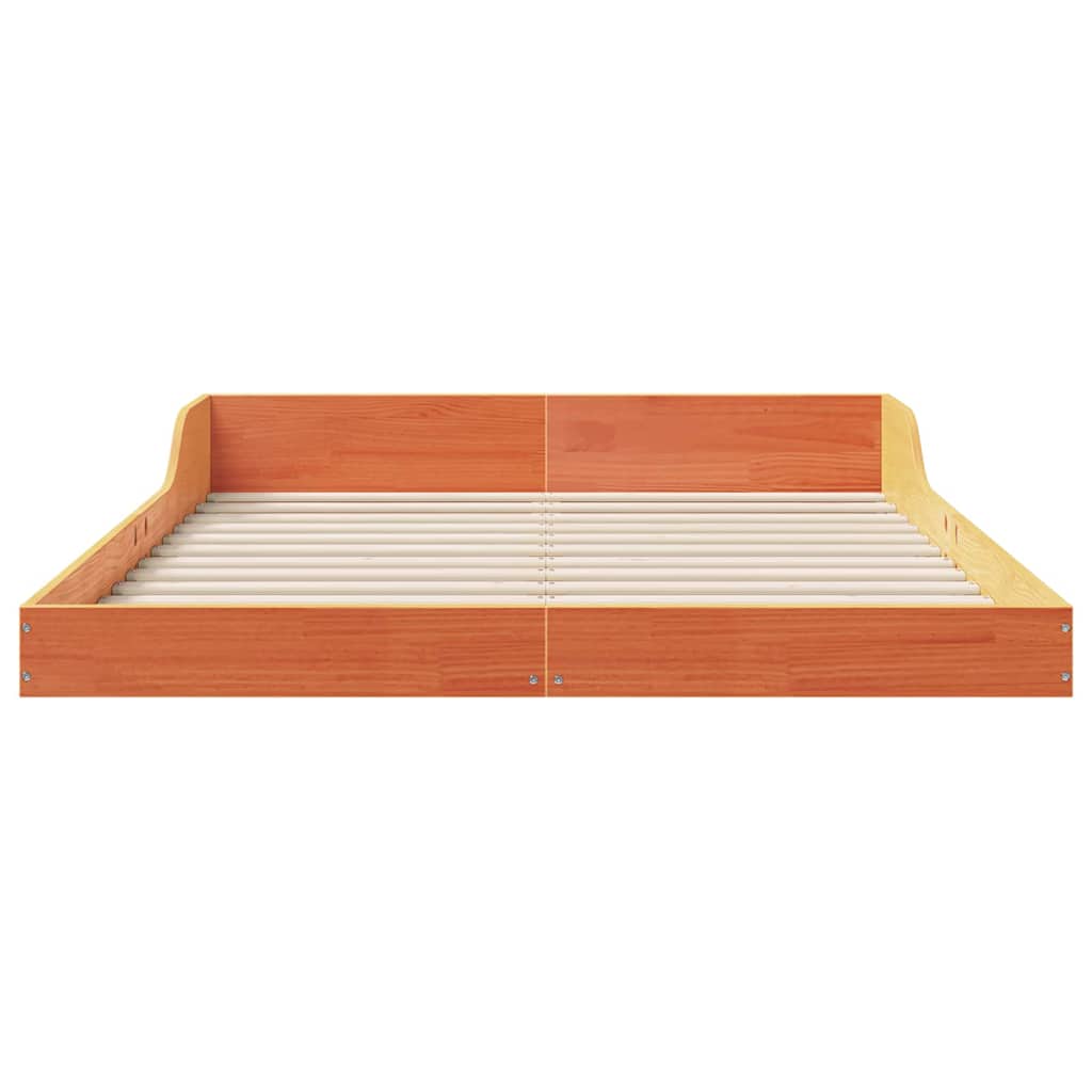 Sengestel Voks brun 135 x 190 cm Massiv fyrretræ