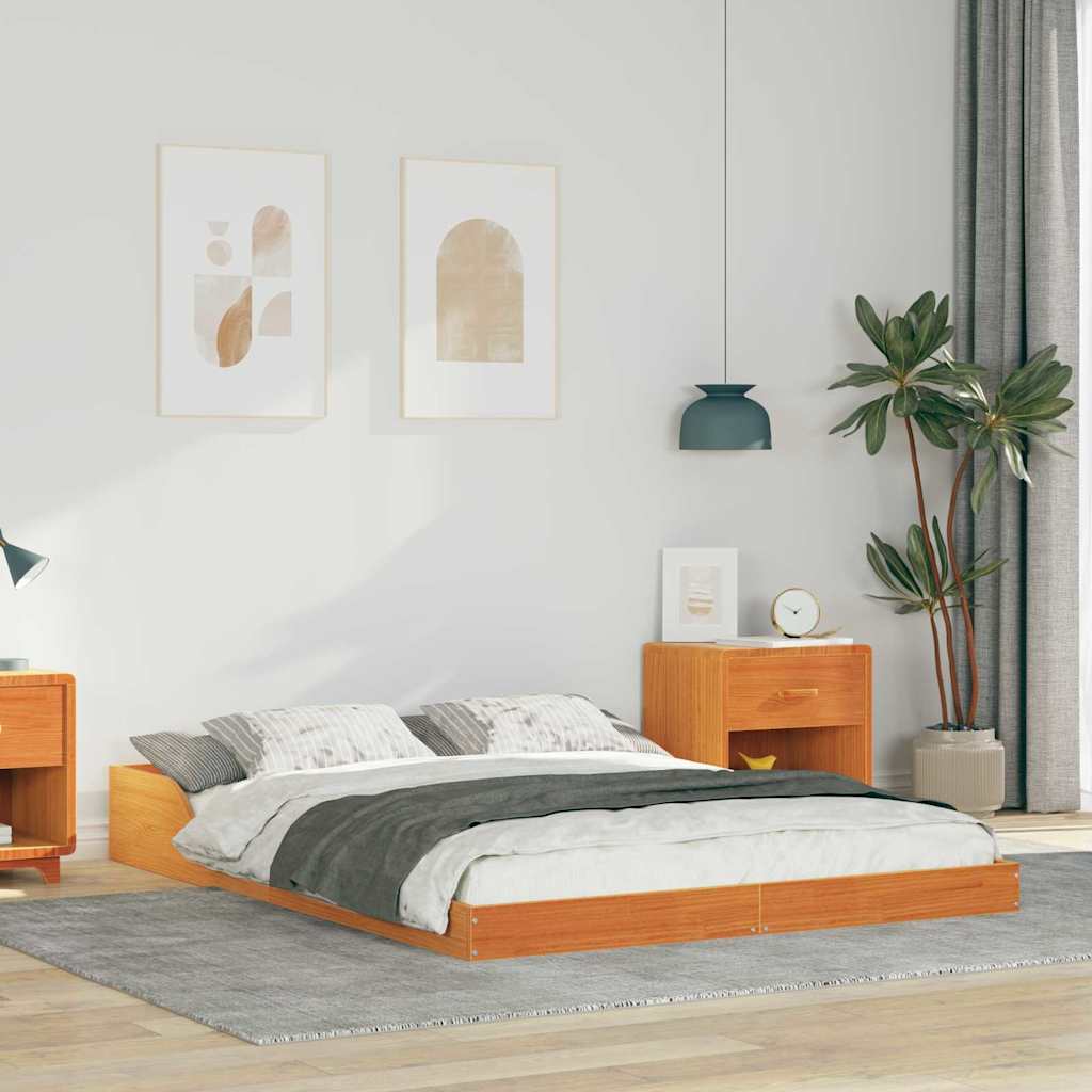 Sengestel Voks brun 120 x 190 cm Massiv fyrretræ