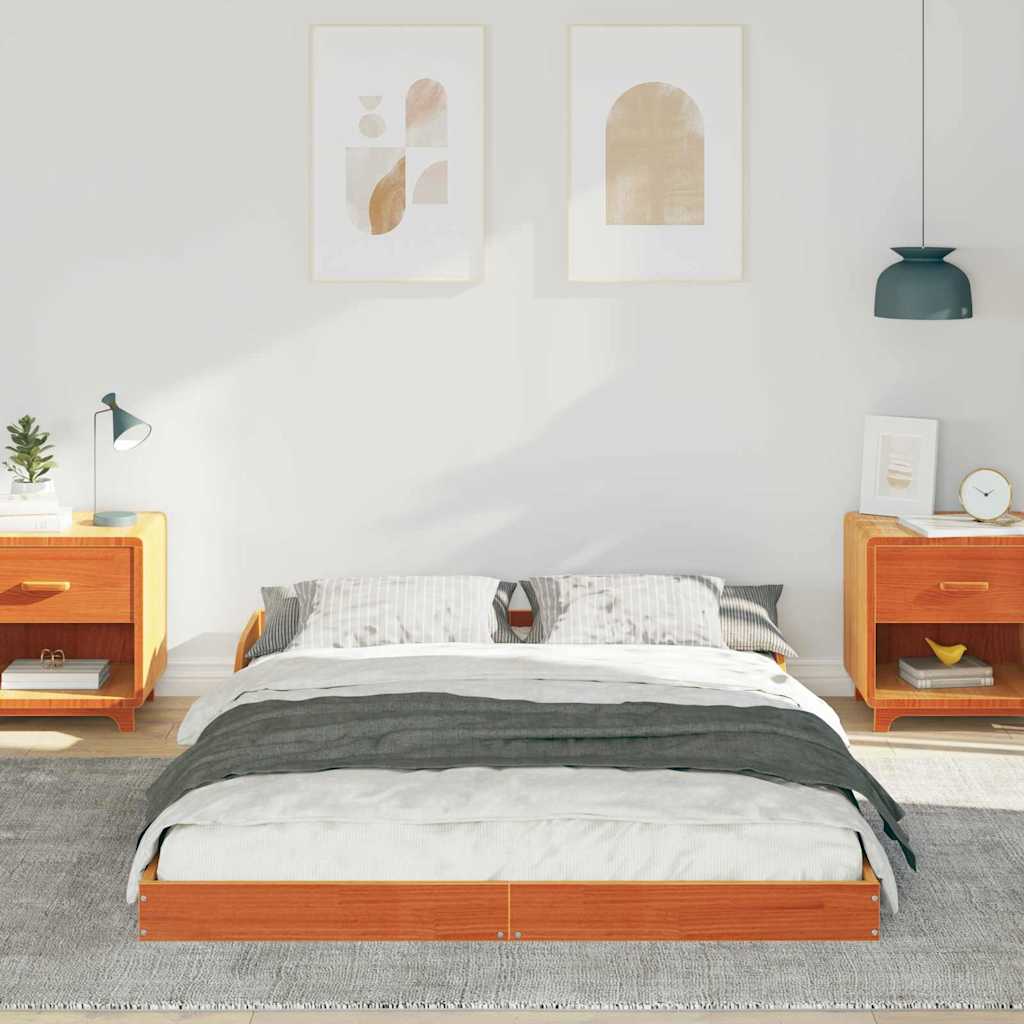 Sengestel Voks brun 120 x 190 cm Massiv fyrretræ