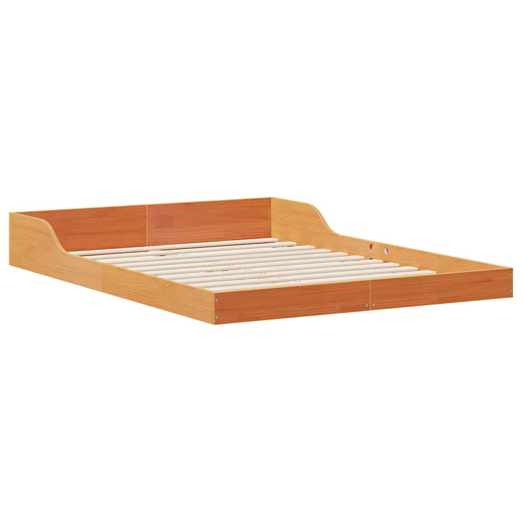 Sengestel Voks brun 120 x 190 cm Massiv fyrretræ