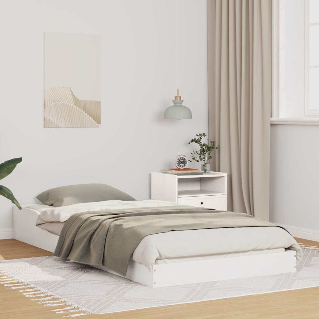 Sengestel Hvid 100 x 200 cm Massiv fyrretræ