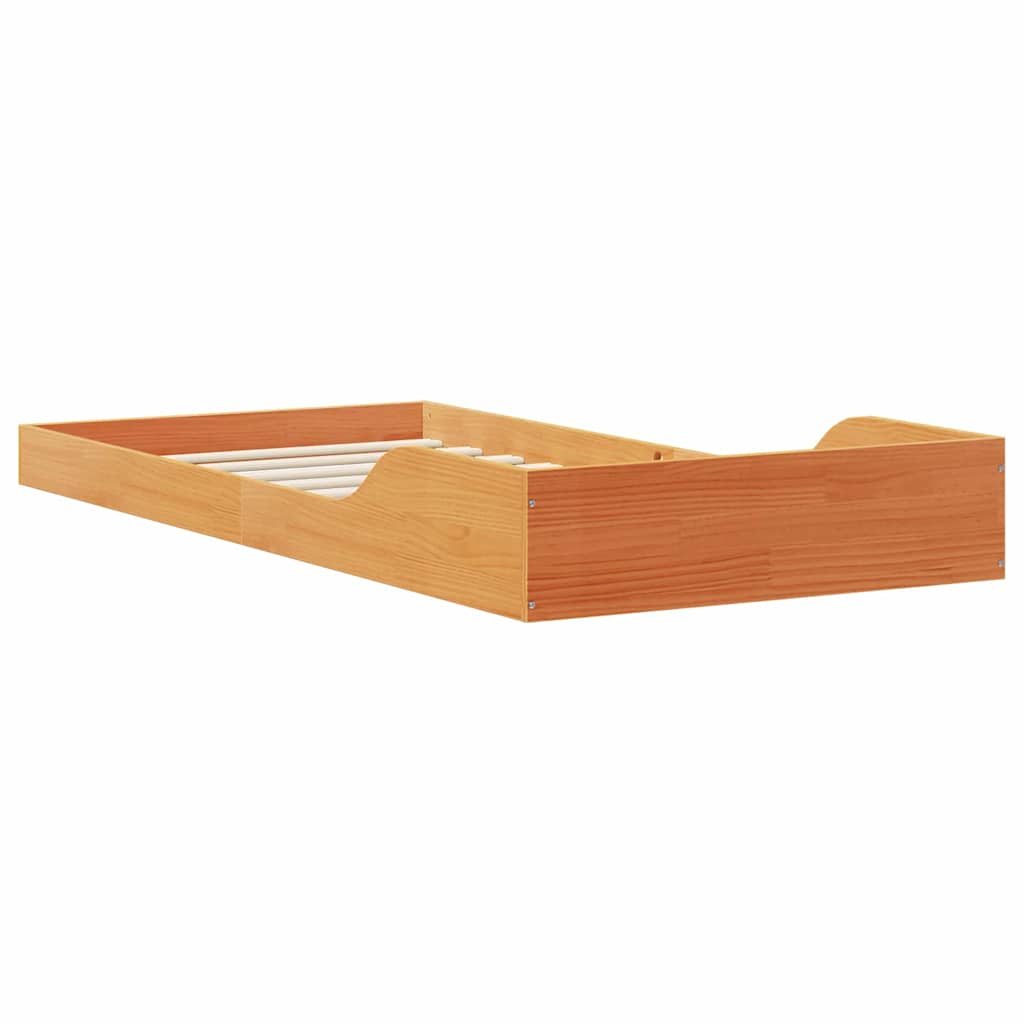 Sengestel Voks brun 100 x 200 cm Massiv fyrretræ