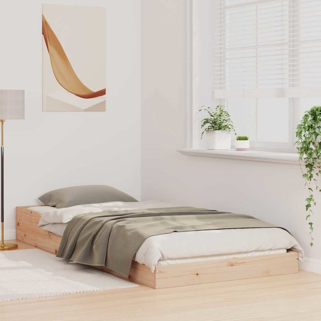 Sengestel Naturfarvet 100 x 210 cm Massiv fyrretræ