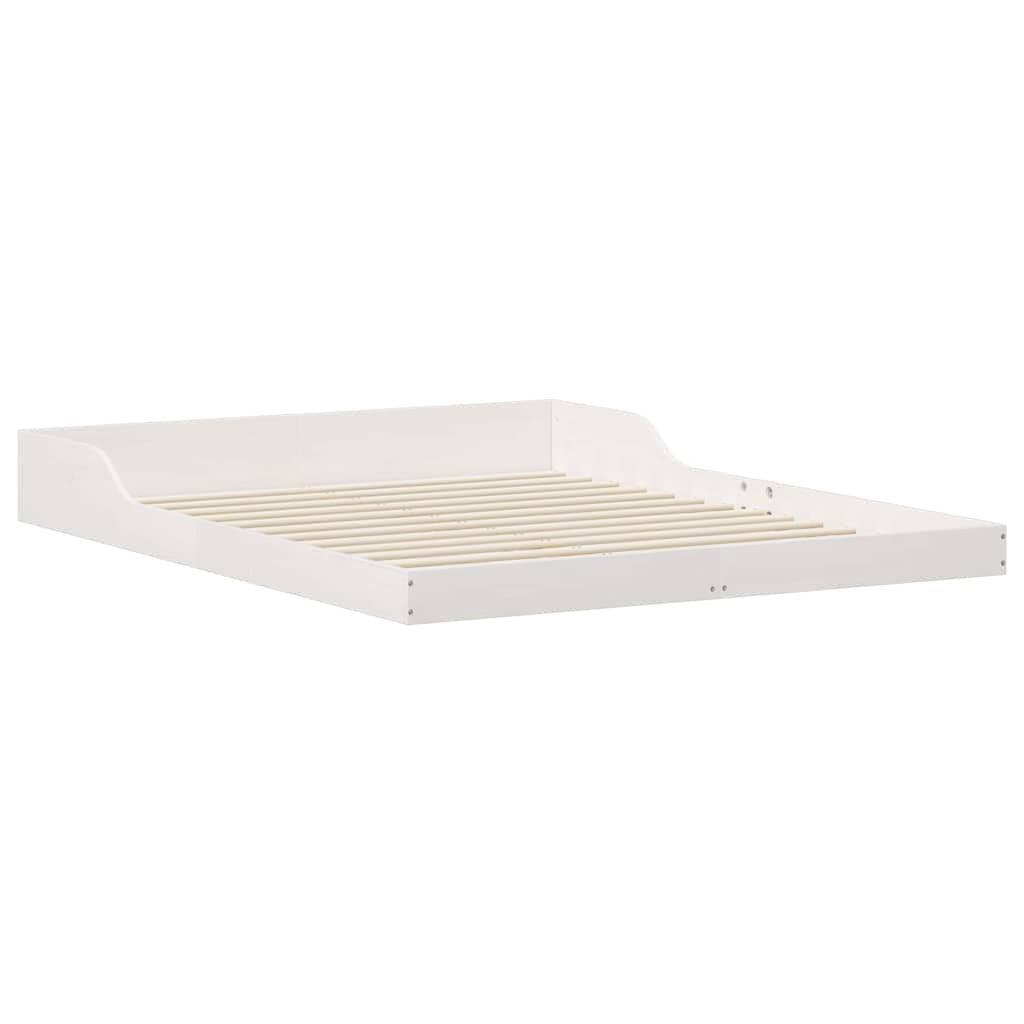 Sengestel Hvid 140 x 210 cm Massiv fyrretræ