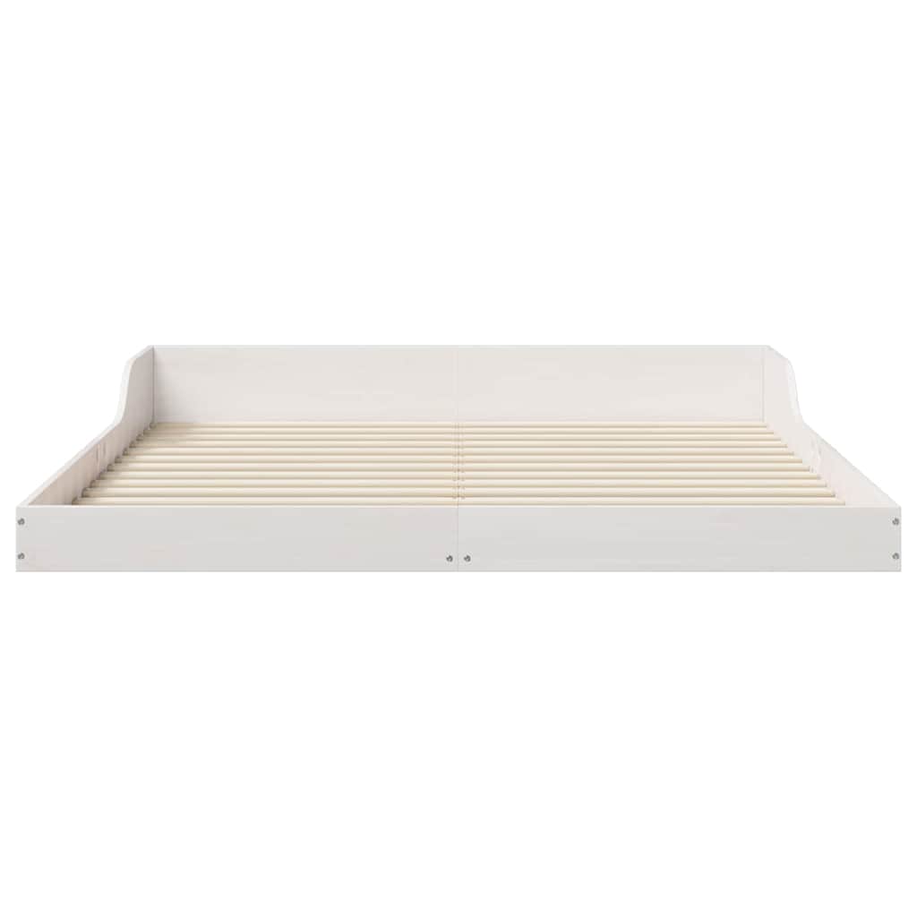 Sengestel Hvid 140 x 210 cm Massiv fyrretræ