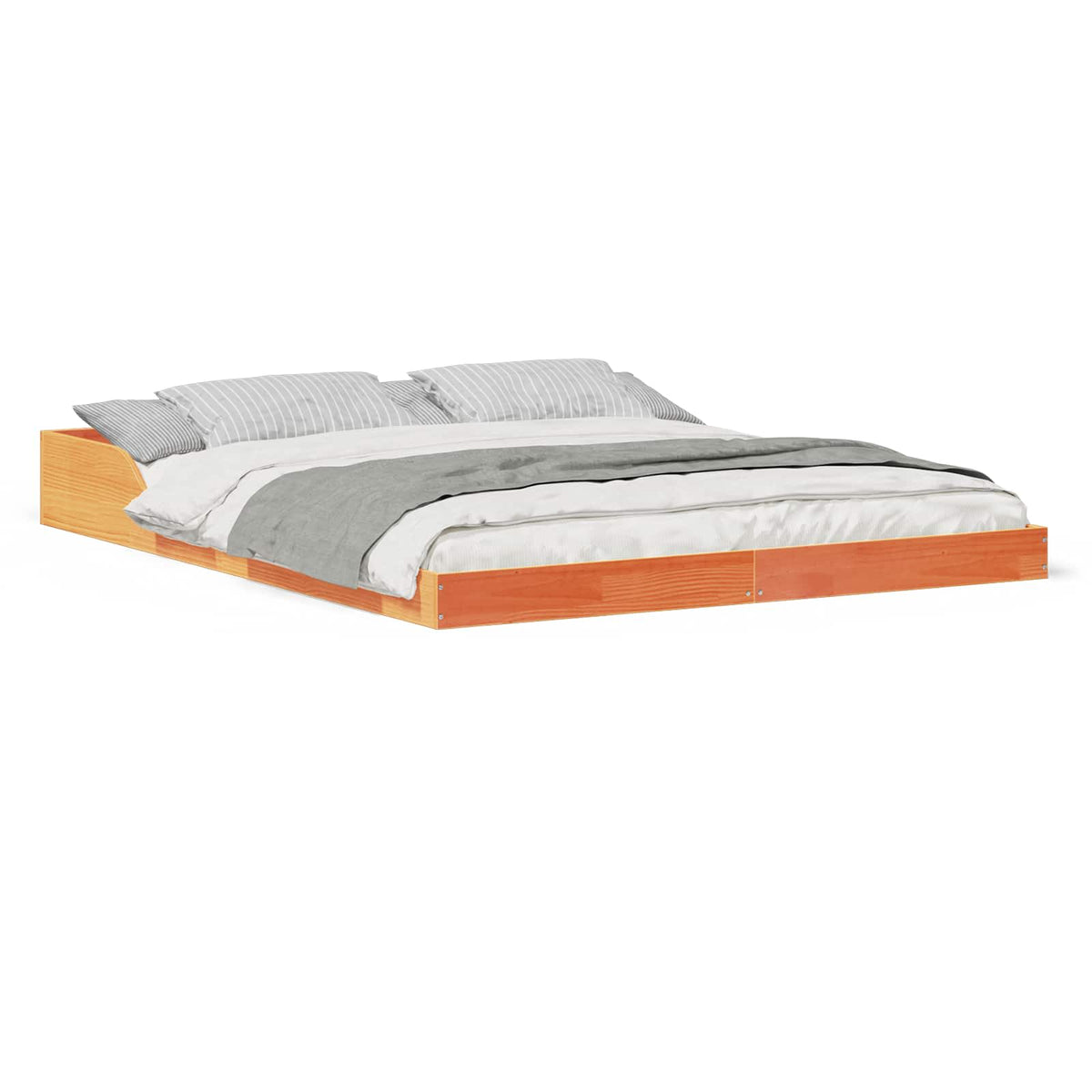 Sengestel Voks brun 160 x 210 cm Massiv fyrretræ