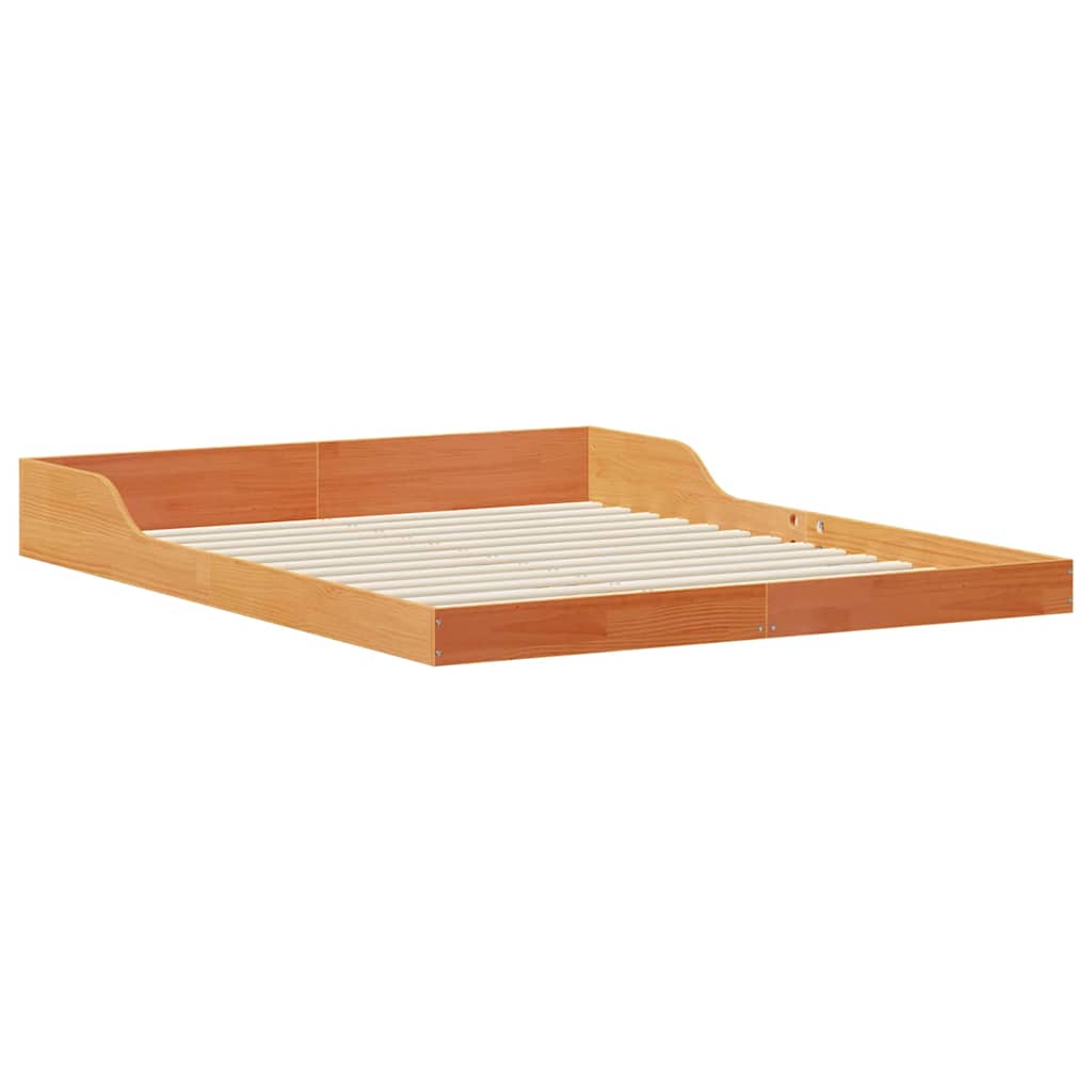Sengestel Voks brun 160 x 210 cm Massiv fyrretræ