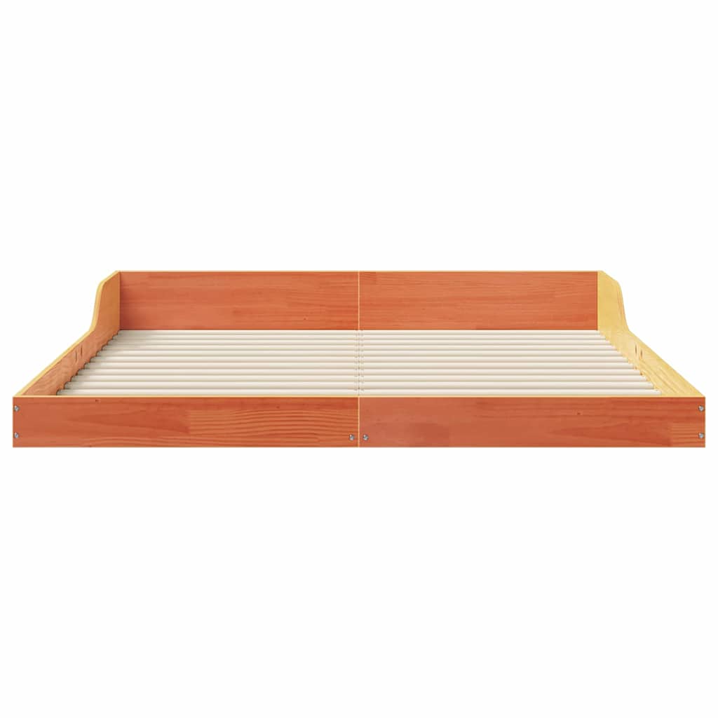 Sengestel Voks brun 160 x 210 cm Massiv fyrretræ