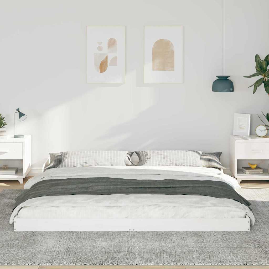 Sengestel Hvid 180 x 210 cm Massiv fyrretræ