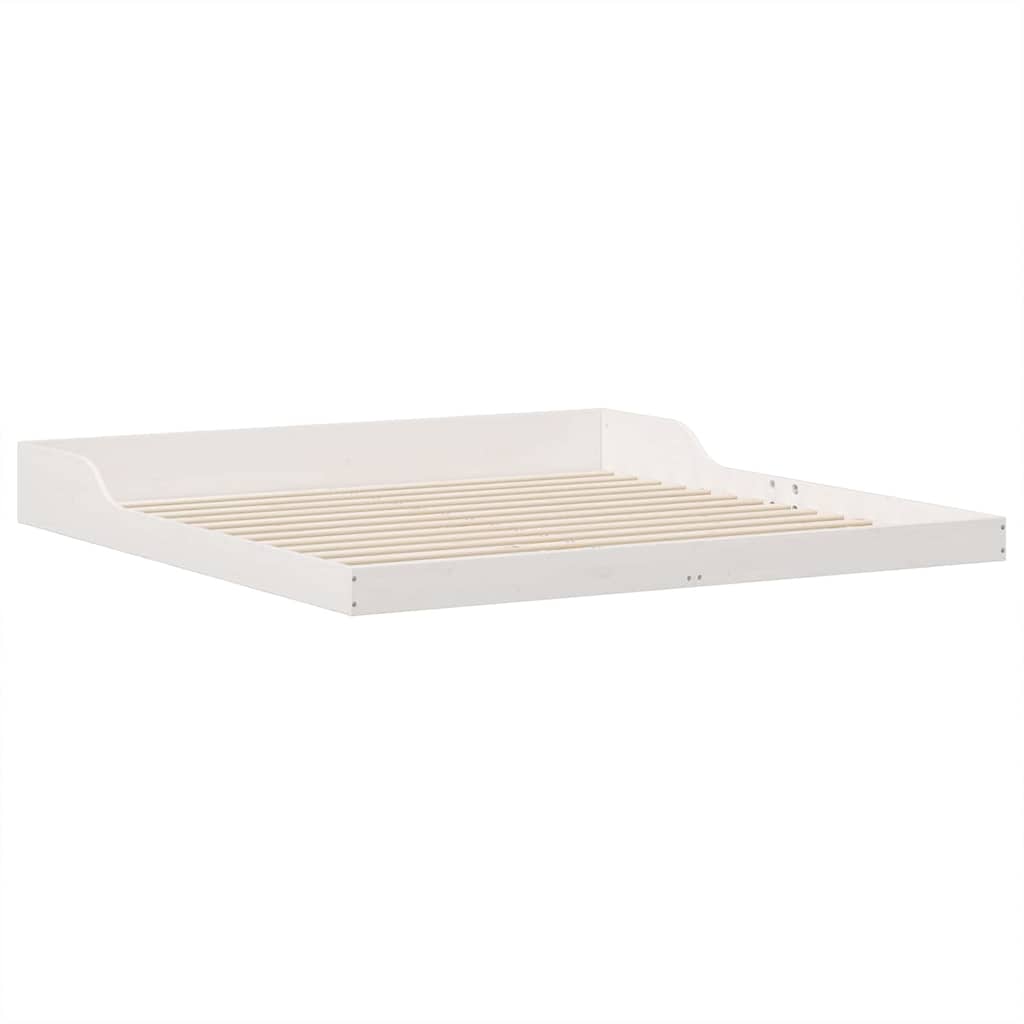 Sengestel Hvid 200 x 210 cm Massiv fyrretræ