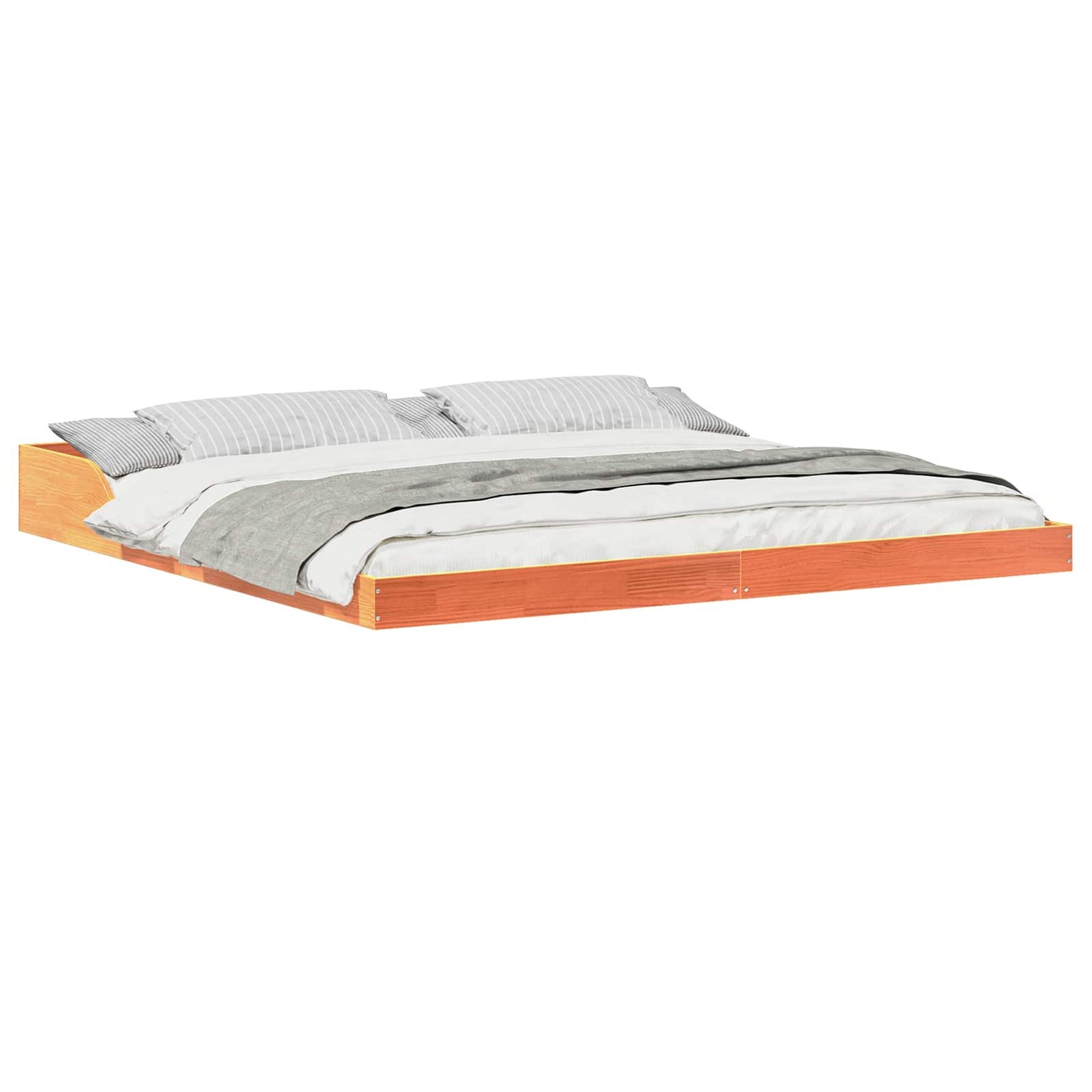 Sengestel Voks brun 200 x 210 cm Massiv fyrretræ